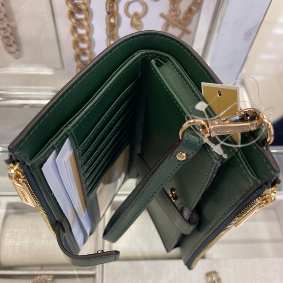 MICHAEL KORS Jet Set Large Ombré Signature Logo Double Zip Wristlet Phone Holder - Picture 14 of 16